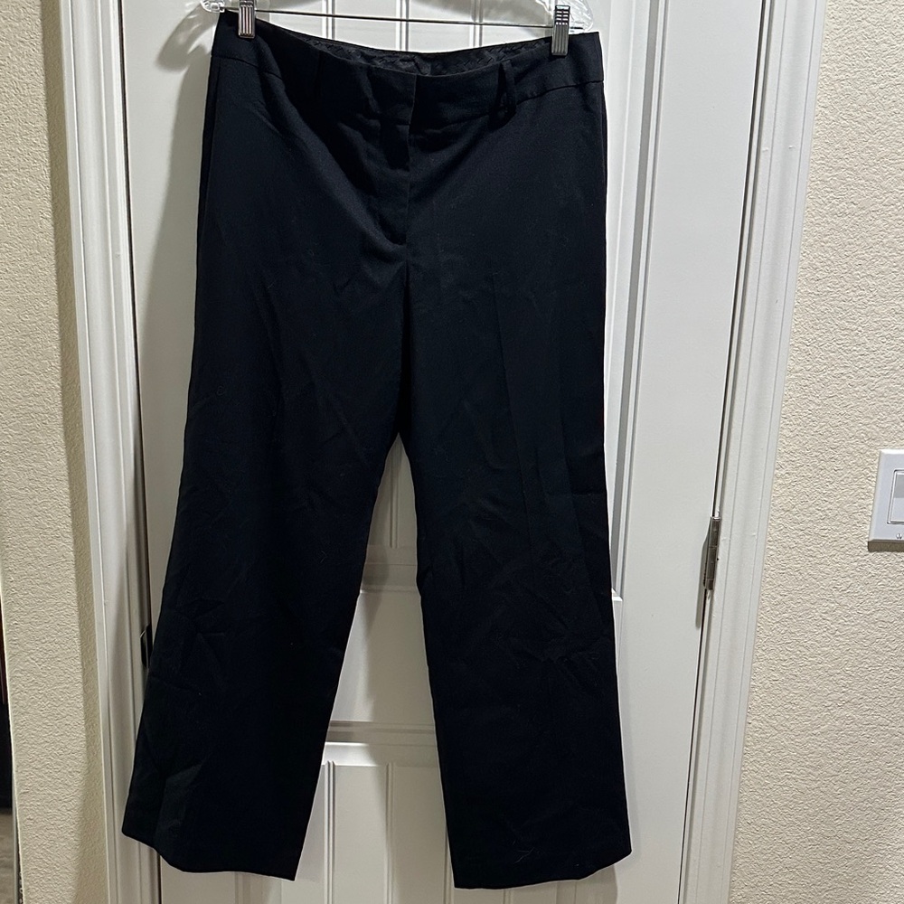 Talbots Heritage Black Wool Flannel Trousers, Size 12P, NWT